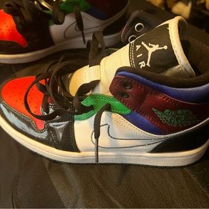 Nike Women's Jordan 1 Mid Multi Patent Leather Sneakers